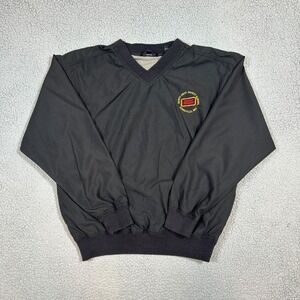 Rivers End Golf Windbreaker Jacket Mens S Black Oscar Mayer Logo V-Neck Pullover